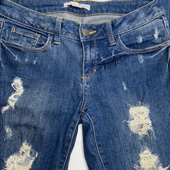 21 denim distressed destroyed skinny jeans… - Picture 7 of 8